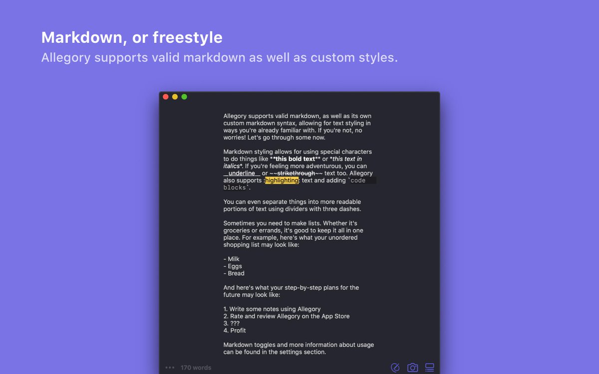 AllegoryApp's tweet photo. Woo! Allegory for macOS is now available to download. 🎉

You can get it over at: https://t.co/25IzAJq13i

Press kit: https://t.co/U9ofo5jgqv

iOS app: https://t.co/2UzQWVoORo

Hope you enjoy! 🥳 https://t.co/bBNgqtLPIV