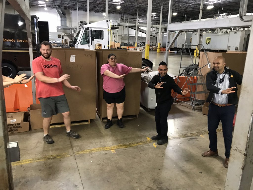 day_lions's tweet photo. #LionsRoar #SafetyFirst #HydrationIsLife #UPSService #DynamicStretching #DaySortShenanigans @Asanka11262573 and Sal doing push away with new hires. Lets get the day started off right. https://t.co/w4BQefDrTe