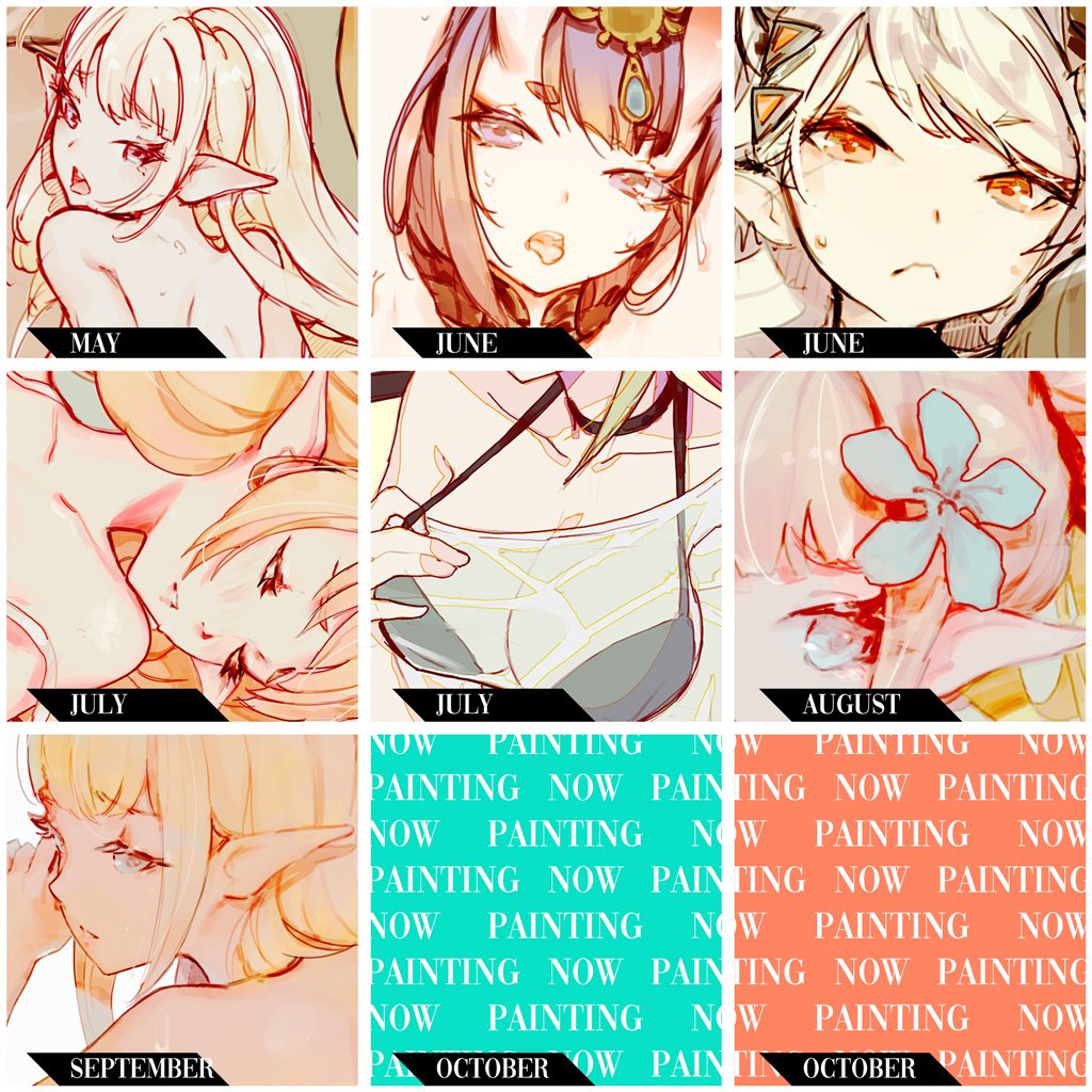 October promotion!!: Captains and Majors will get double the usual rewards!!  Here's a preview of all 9 bonus illusts that Majors will get! Captains will get October and September. The SFW high res illustrations will also be included, though they're not in this preview. 