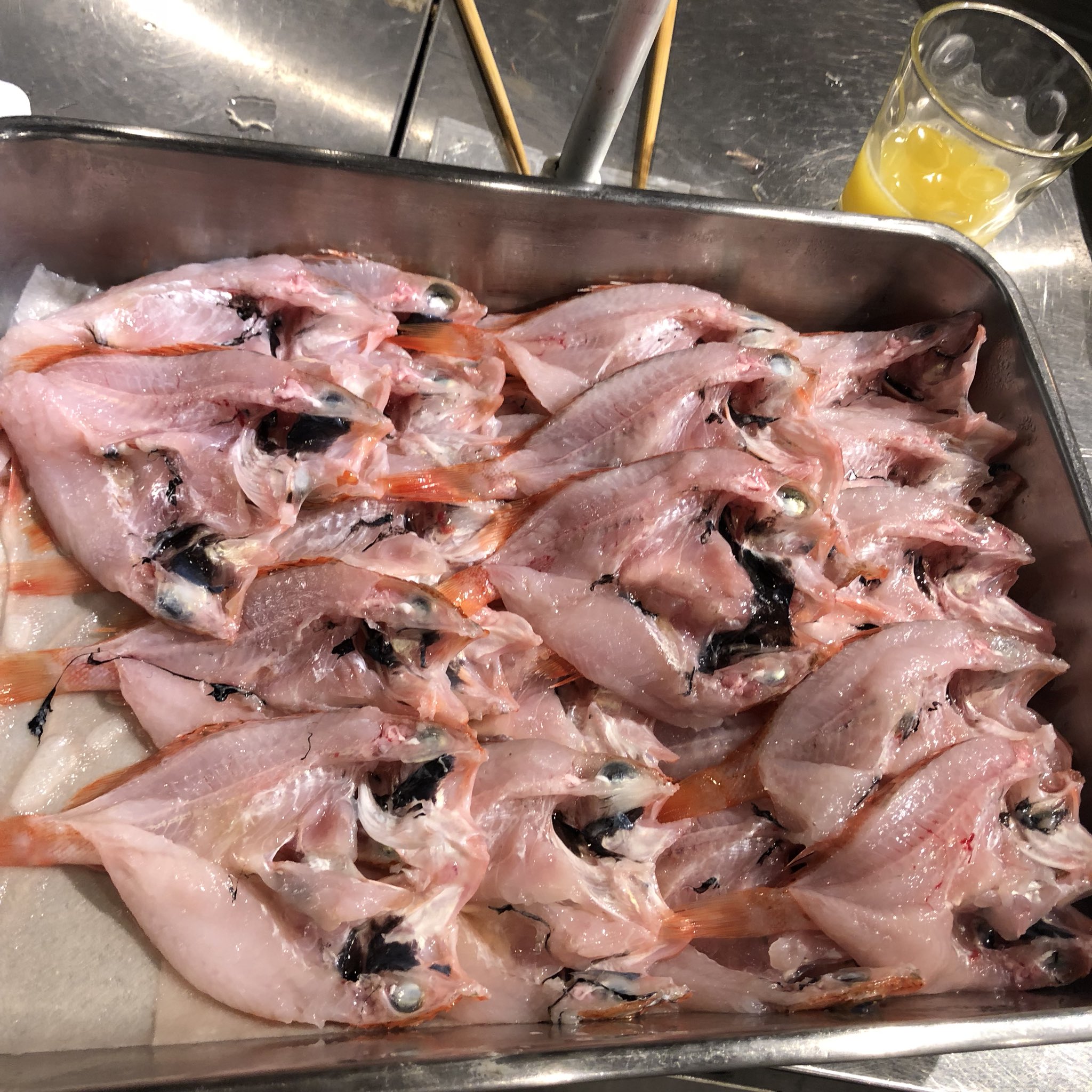 バルバルatami スタッフ急募 Auf Twitter 新商品のカサゴの唐揚げ仕込み中 丸揚げでも食べれるサイズだとは思いますが 小さい子が食べても大丈夫なように料理長が小骨の細かい処理をしてくれてます