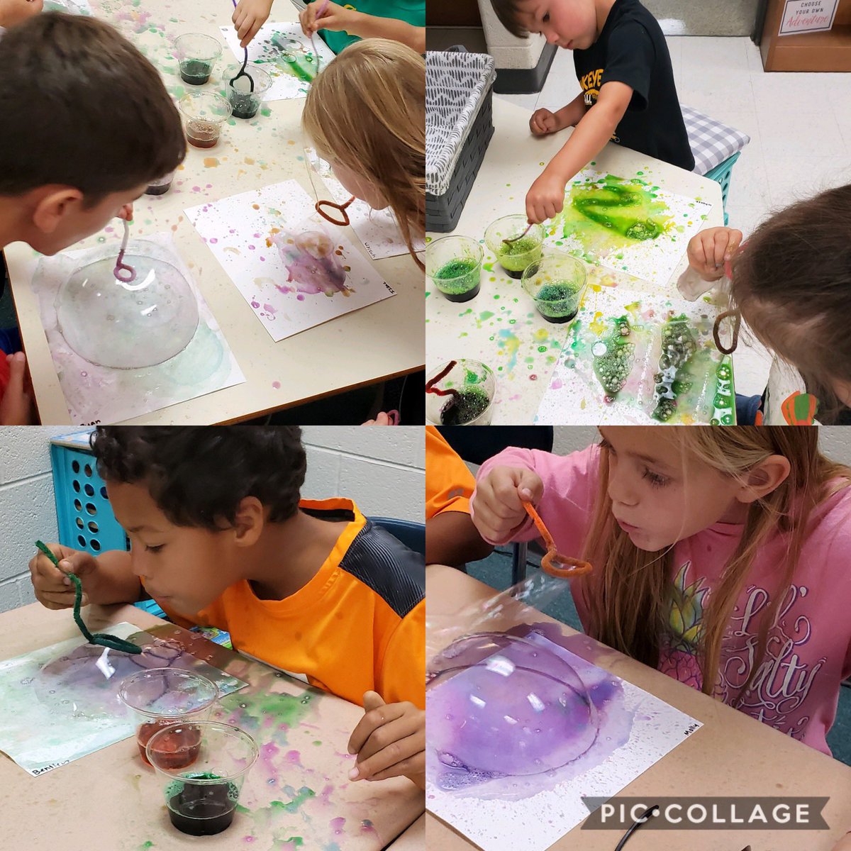 Kirstiebolton78's tweet photo. Fall Break day 1...WE did something weβve never tried. Bubble painting...it was so fun!! Our relay race had to be postponed due to weather but WE had free play, enjoyed a movie & had pudding dirt cups for snack. It was a great first day! ππ @jcityTNschools #fallbreakeducarefun https://t.co/TnbB2RHfqf