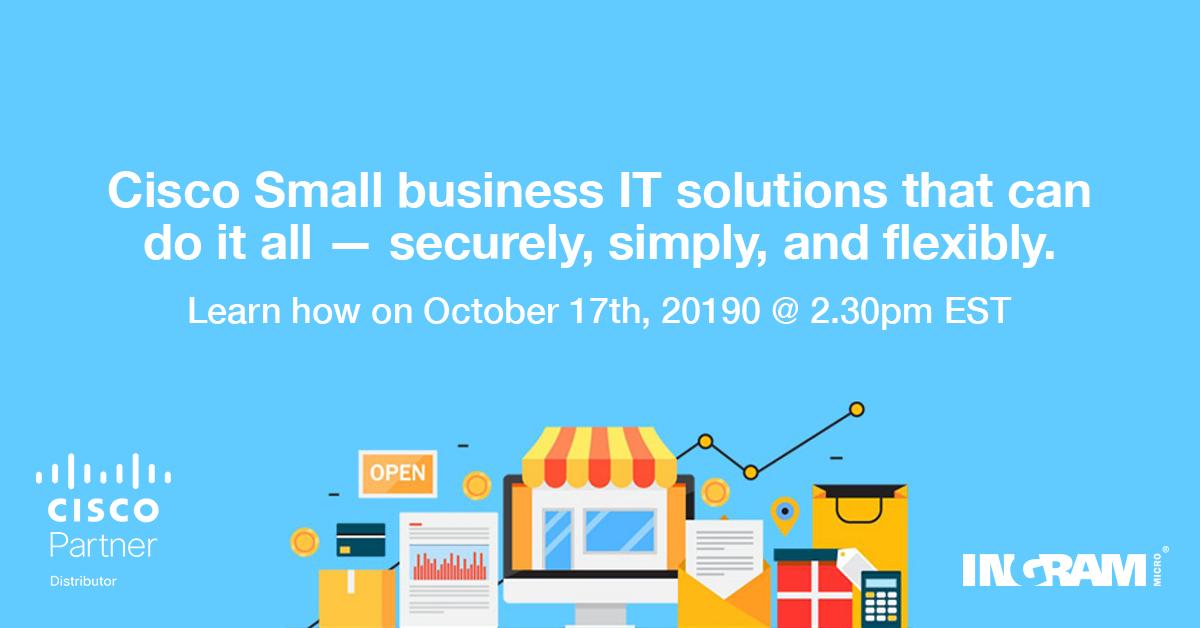 IngramMicroCA's tweet photo. Work smarter with Cisco small business solutions. Join us for our webinar on Oct 17th at 2:30 pm EST for your chance to win a FREE Meraki product! Register today: https://t.co/OKNl4qbmcE
∙∙∙∙
#cisco #meraki #webinar #business #solutions https://t.co/oE27UOXush