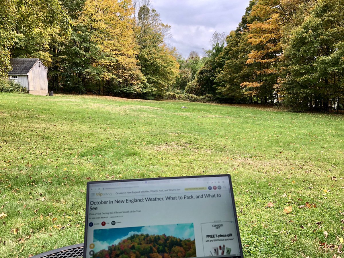 foliagecentral's tweet photo. The view from my outdoor office today! #fallfoliage #newengland #Connecticut https://t.co/vGzCuMh632