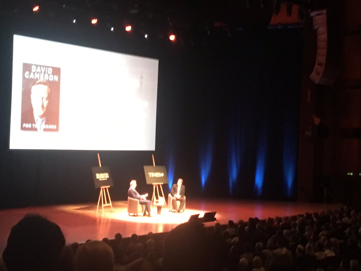 Our biggest ever @MyTimesPlus event. 2,000 in The Barbican for @David_Cameron in conversion with @thetimes editor @JohnWitherow #timesplus #davidcameron #fortherecord