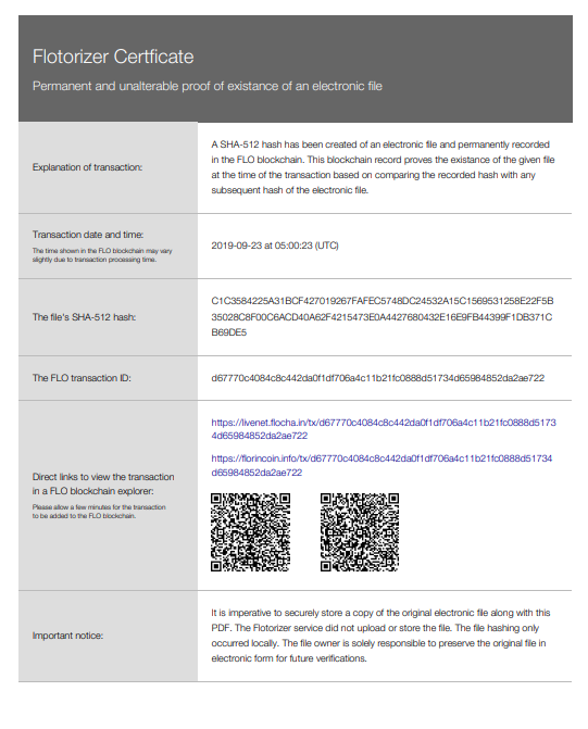 pinblockchain's tweet image. $FLO is real use cases! Did you see @DigixGlobal recently used #Flotorizer and the FLO #blockchain to notarize a $4MM development deal?

link.medium.com/rGNwrmJE8Z

Is FLO the solution for you? #cryptography #notary #proofofexistence #crypto #cryptocurrency #authentication