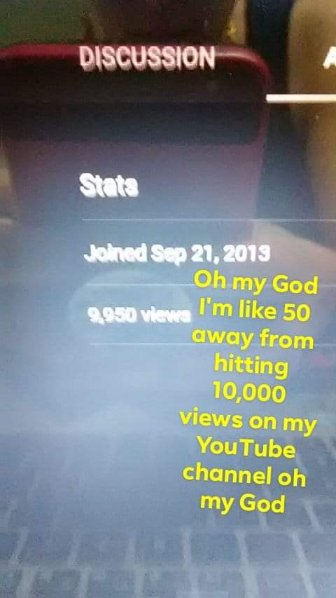 DDoll04's tweet photo. Oh my God you guys it is happening. I'm only 50 views away from hitting 10,000 views on my YouTube channel.this is a big milestone for me I've gone so far to get to this point and I want to thank everyone who helped and supported me through this milestone. 💚💚💚💚Happy Tears! https://t.co/ZLQriQBnry