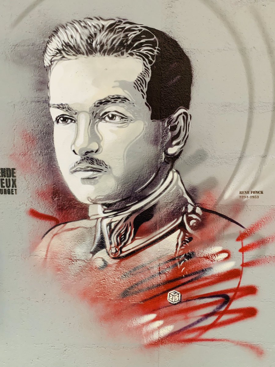 XopheRobin's tweet photo. René Fonck, the French pilot Ace of Aces of WW1 with 75 victories confirmed, by C215 @christianguemy, at the @MuseeAirEspace at Paris #LeBourget. #C215 #c215xLeBourget #AvGeek #Streetart #Fonck https://t.co/lC5daAvAO3