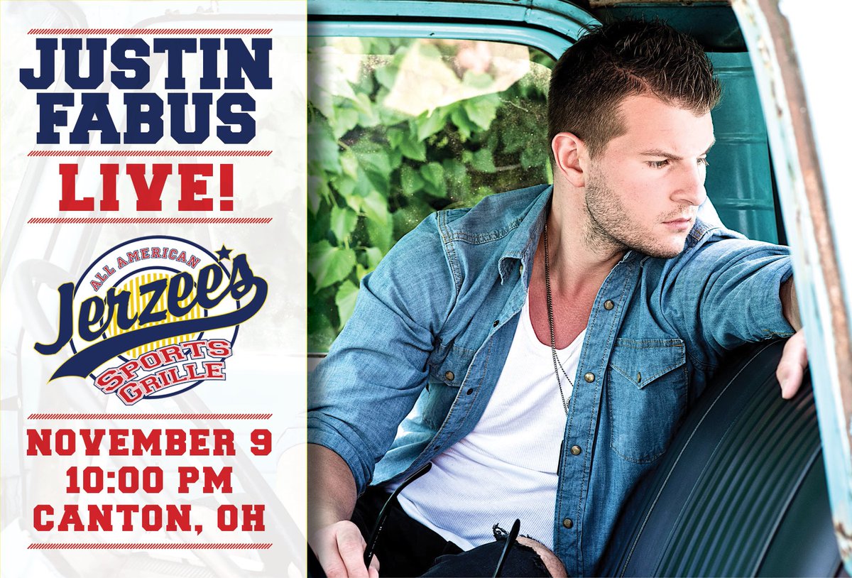 TheJustinFabus's tweet photo. Saturday November 9th, I’ll be returning to @jerzeesbelden in Canton, Ohio! Concert starts at 10PM. #BackFromHellTour https://t.co/CvohpohEmp