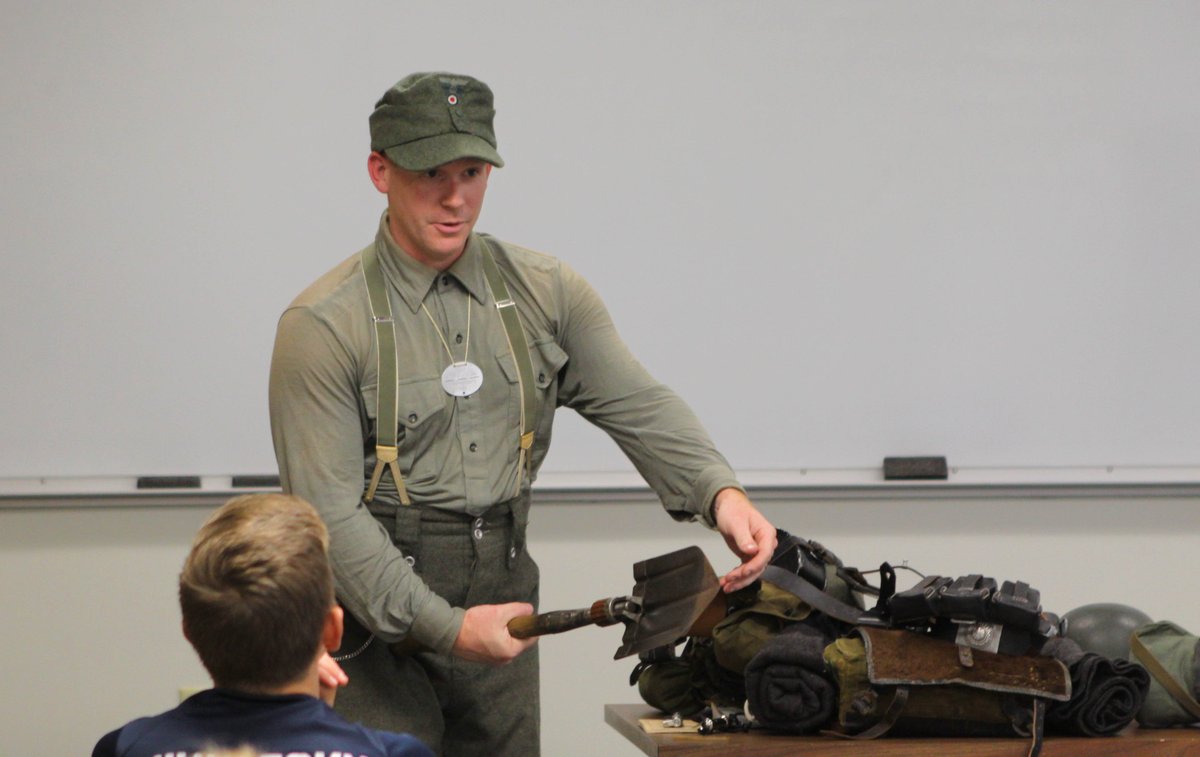 InmanSchools's tweet photo. Talk about making learning tangible! IHS students were able to hold authentic pieces of history today. Thank you to Mr. Spears for sharing his knowledge and WWII artifacts with Mr. Friesen's World History classes. #MaximizingStudentResources #DriveStudentSuccess https://t.co/CtAfbvxGeu