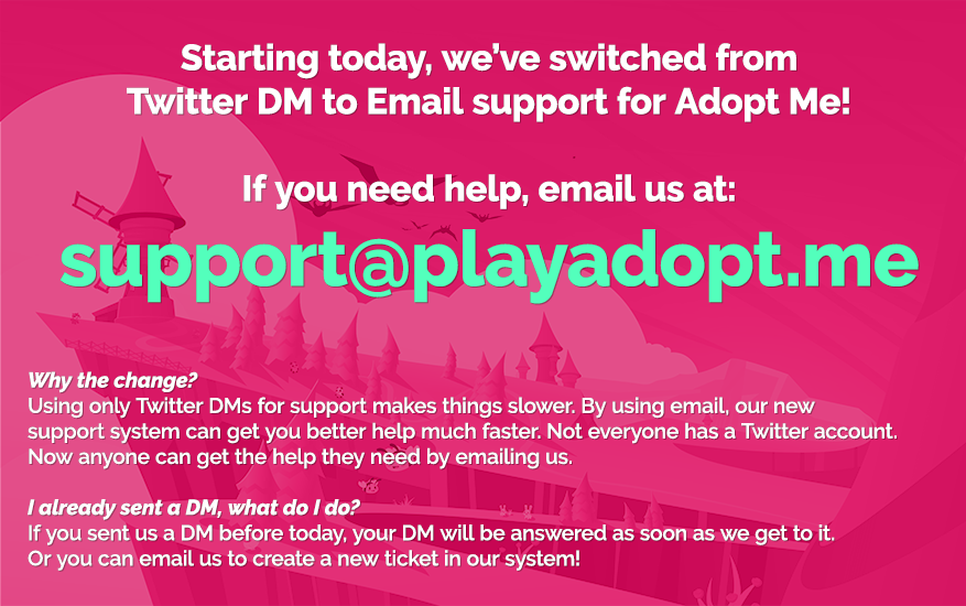 Adopt Me! Support 🙇 playadopt.me/support (@AdoptMeSupport) / X