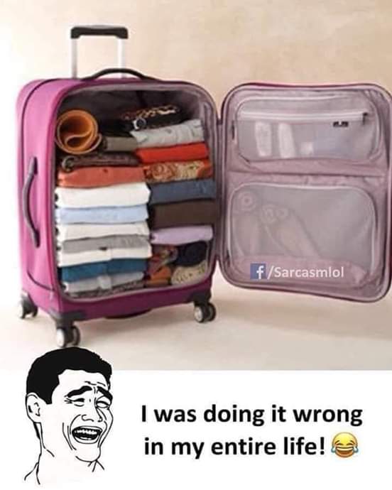 nabilahkhiar's tweet photo. Selama 23tahun aku hidup, baru aku tahu begini caranya susun baju dlm luggage 😂😂 https://t.co/ySCpAxvXSZ