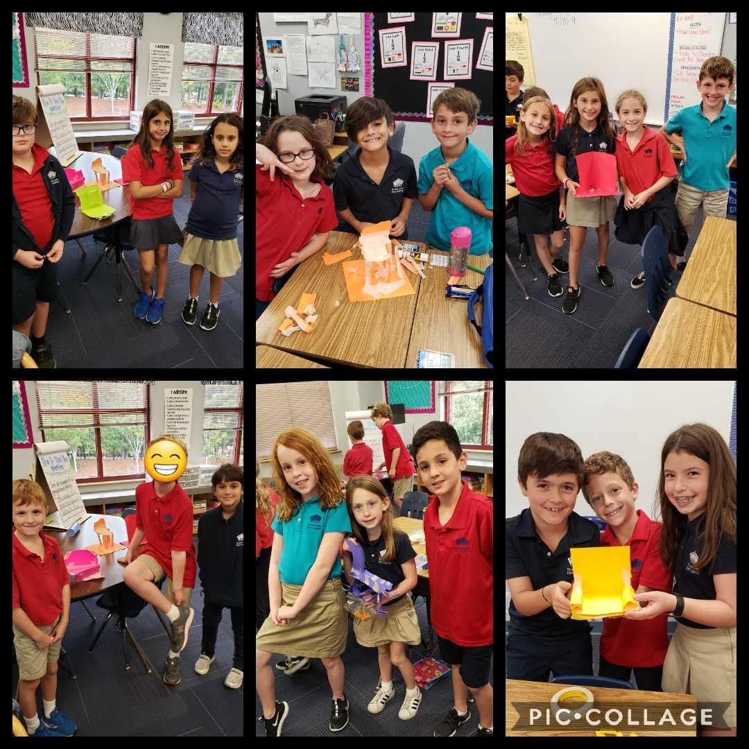 MicheleShapiro's tweet photo. #davis3 we created a free standing chair with only 2 pieces of paper and tape to hold a small stuff animal https://t.co/wmL04XytfM