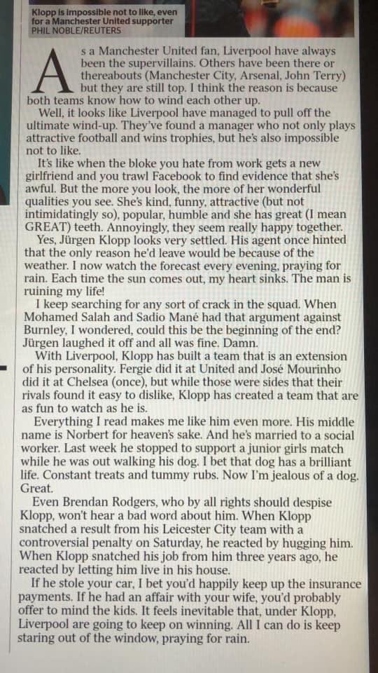 LFC_360's tweet photo. This is quite an entertaining read. Chuckled all the way through it. #LFC #MUFC https://t.co/Xe8WBhORII