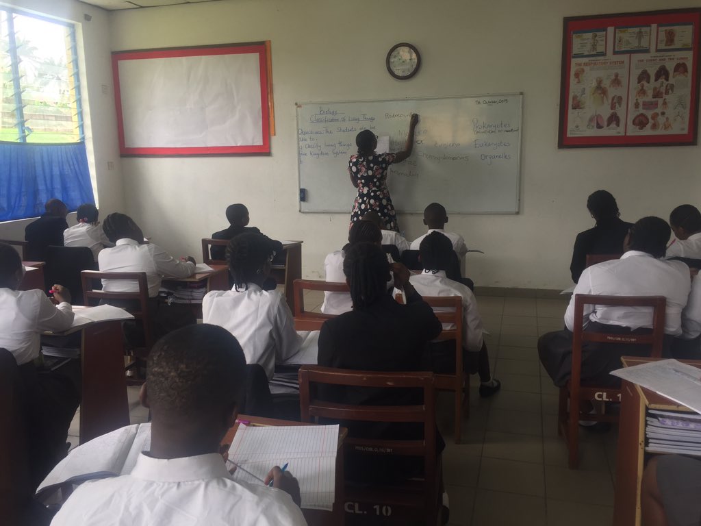 eunaudoha's tweet photo. Today, I had the opportunity to teach Biology in my children’s school. My feet were sore from standing for over an hour. Had to trespass to get to the car park. Thank God, I’m not a classroom teacher. My utmost respect for teachers. #HappyTeachersDay2019 https://t.co/dD6z4tY3b4