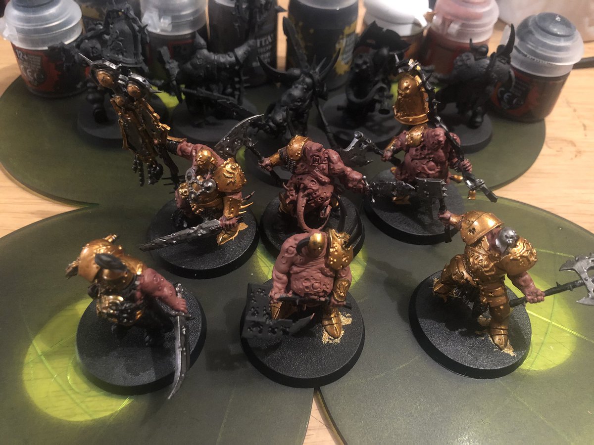 BraxJaxon's tweet image. As reluctant as I am to paint, I am looking forward to the #ForbiddenPower #BattlefortheMidnightTomb campaign weekend at Warhammer World in November, so paint I must!