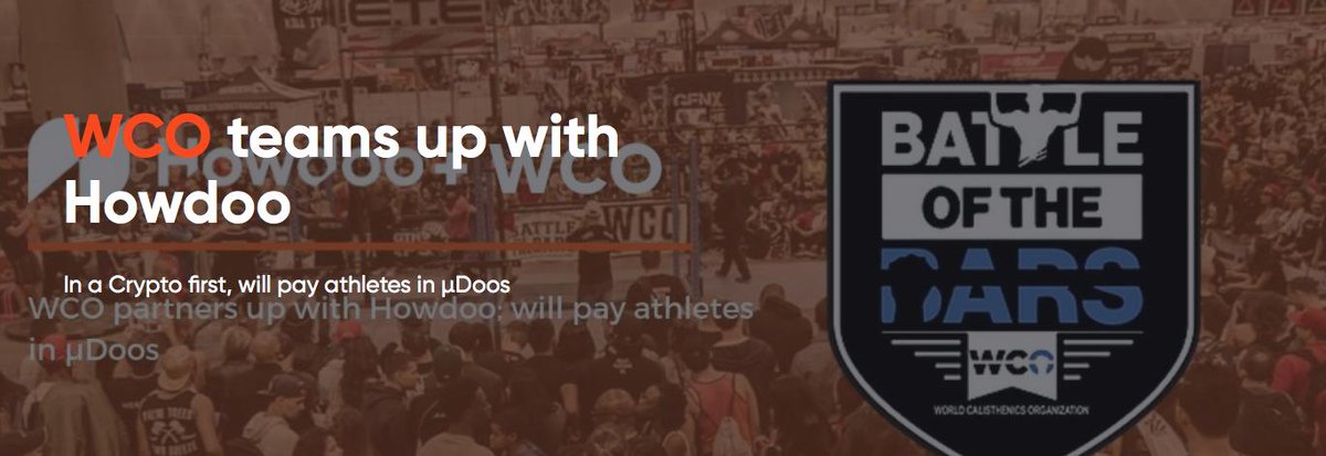 HowManyMiles_'s tweet photo. If this move by @howdooHQ isn't the biggest #CryptoNews today, I don't know what is.
 
@WCO_ORG Athletes are the world's first Pro Athletes to be paid in cryptocurrency at the Battle of the Bars in San Diego. #uDoo #blockchain 

https://t.co/Xjj1RoOsfS https://t.co/krpKsQNVOY