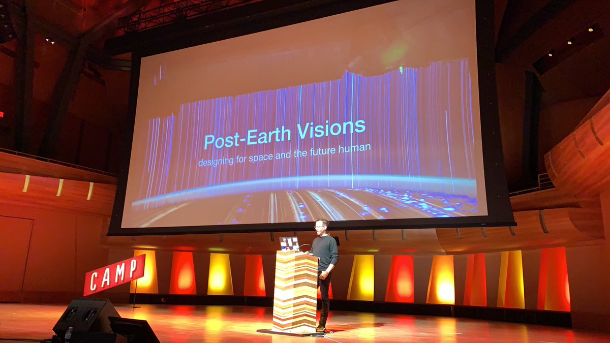 “We are about to hit an exponential curve of individuals who live in space. It is the right time to think about how to design our space future” <a href="/sandsfish/">Sands Fish</a> #campfest19