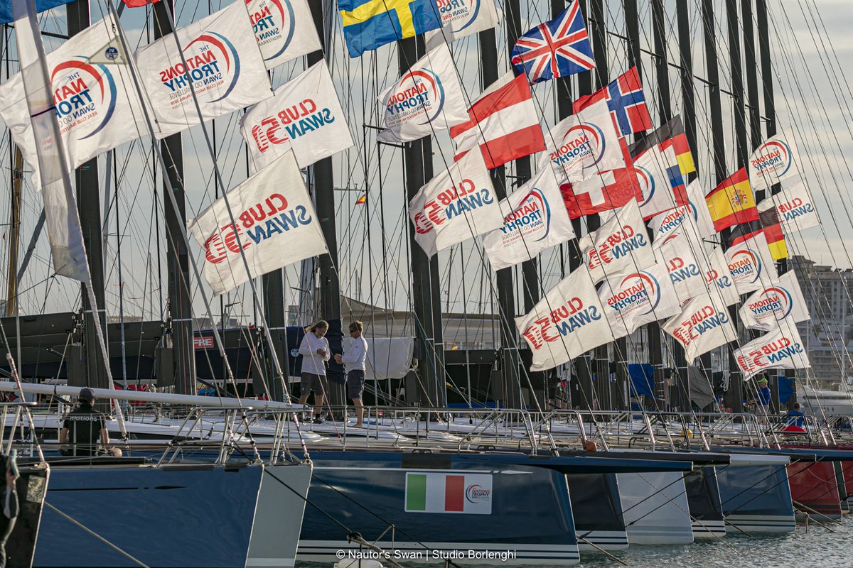 41 yachts. 14 different countries. The largest ever gathering of Swan One Designs!

The Nations Trophy 2019 opens with a practice race tomorrow, Tuesday, 8 October and concludes with the Final Prize Giving on Saturday, 12 October. 

©️StudioBorlenghi
#TheNationsTrophy #OneDesig