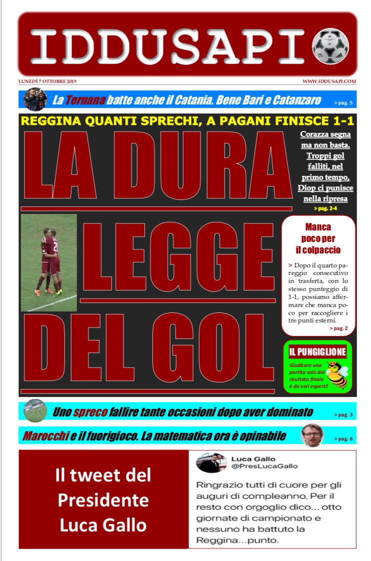 Iddusapi's tweet photo. Serie C 2019/2020: Paganese-Reggina 1-1
LA DURA LEGGE DEL GOL
https://t.co/aLM3360jaP
#Iddusapi #AreaAmaranto #Reggina #Paganese #PaganeseReggina #SerieC #LucaGallo https://t.co/CU176cAtdg