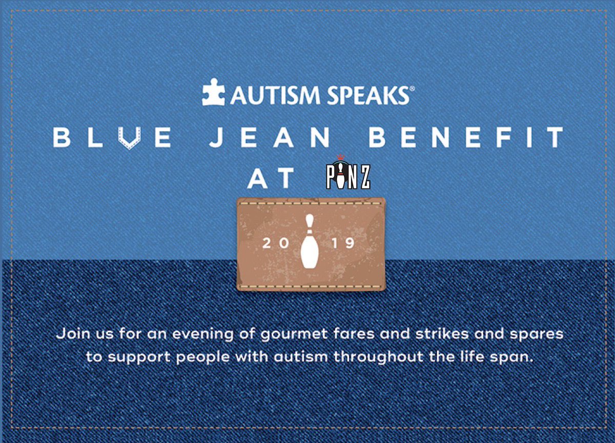 We are proud to be hosting <a href="/AutismSpeaks/">autism speaks</a>' annual Blue Jean Benefit on October 23rd at 6PM. Slip on some blue jeans, come bowl at #PinzLA and help us raise funds to support people with #autism and their families. Get your tickets here: bit.ly/PinzAutismSpea…
