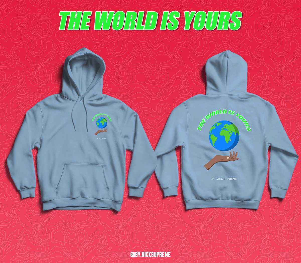 nicksupreme3's tweet photo. Fall Is Approaching So That Means It’s Time To Rack Up On Them Hoodies‼️
Go To https://t.co/BQJtBCqvPk &amp; Cop These Brand New “The World Is Yours” Hoodies In Various Colors🌍🌍🌍🌍🌍🌍 https://t.co/v0P63mofjT