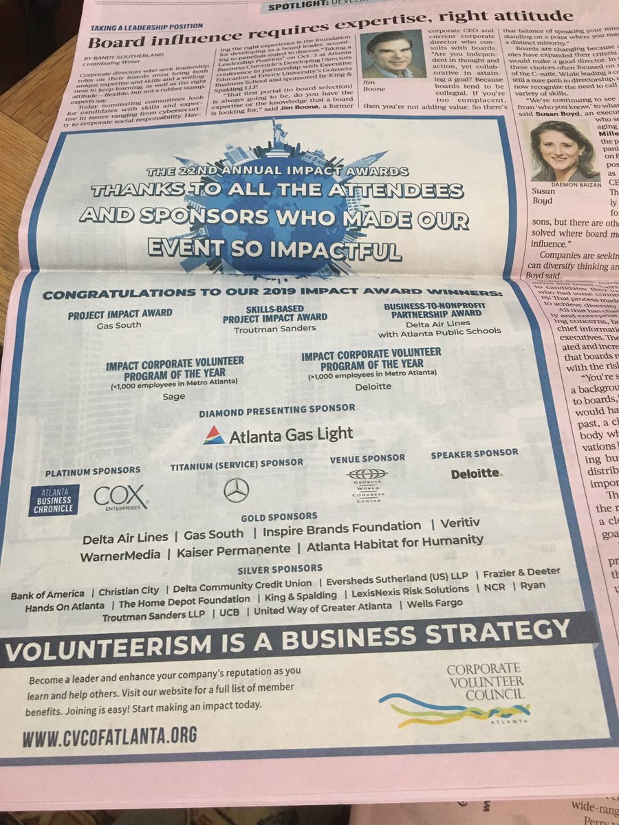 CVCofAtlanta's tweet photo. Thank you @AtlBizChron for including kudos for #CVCIMPACT winners and sponsors in Friday’s #pink edition! #CSR https://t.co/G7cgwHHnso