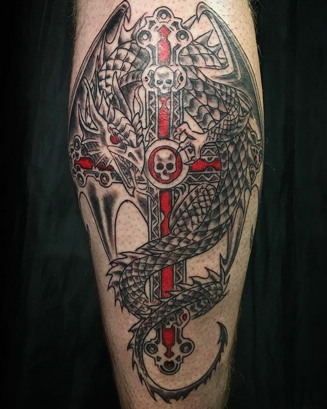 dragon cross tattoo designs  Clip Art Library