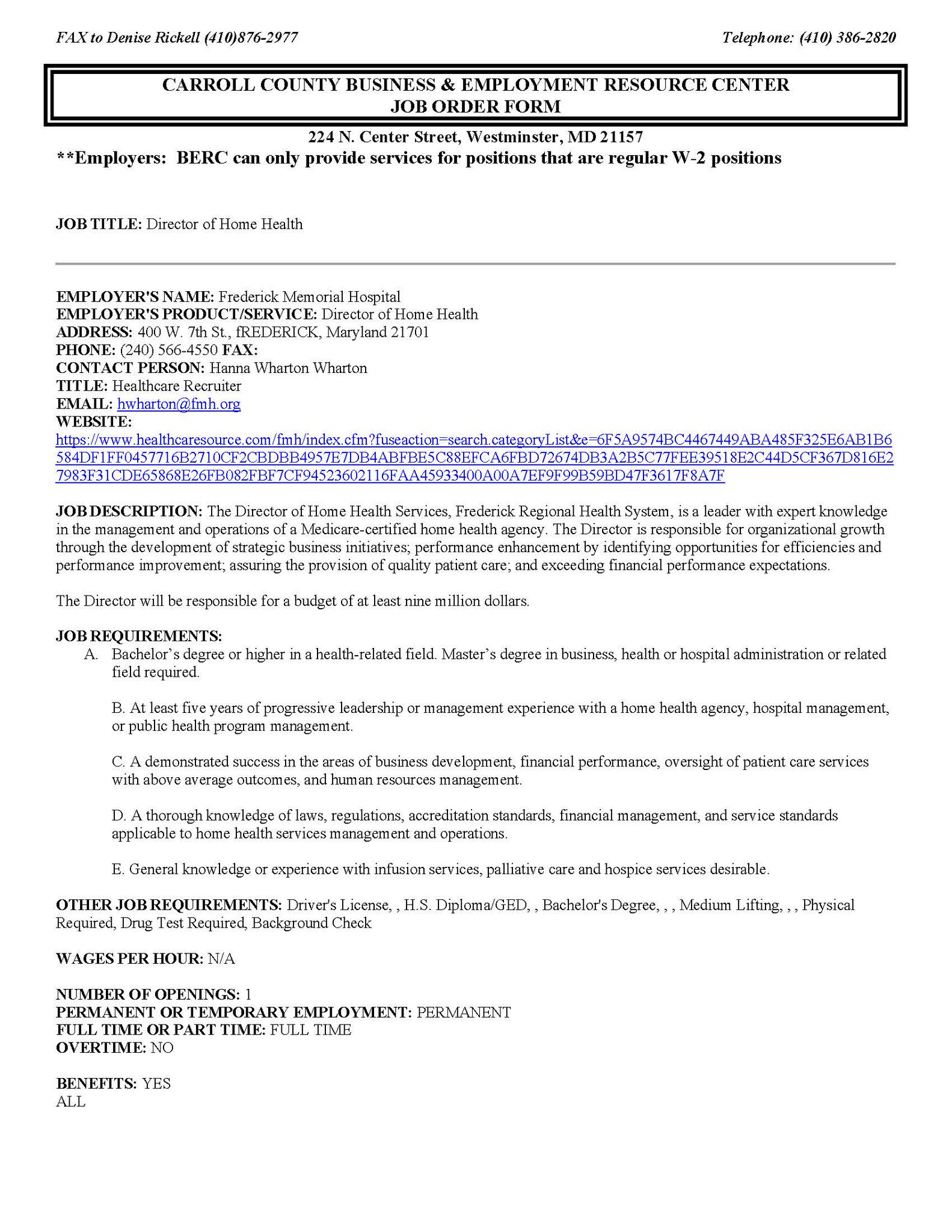 Home Care Agency Director Job Description