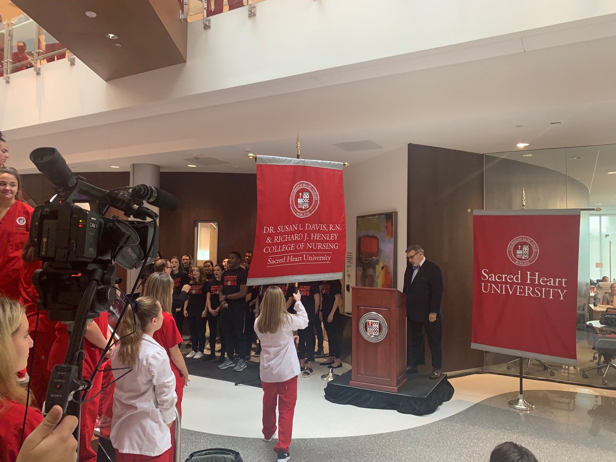 raygbaldwin's tweet photo. This morning Sacred Heart University School of Nursing was dedicated and renamed The “Dr. Susan L. Davis and Richard Henley School of Nursing”. Susan Davis has had a remarkable career in Health Care and will be a great role model for all the students at SHU https://t.co/nVFMSlnFSZ