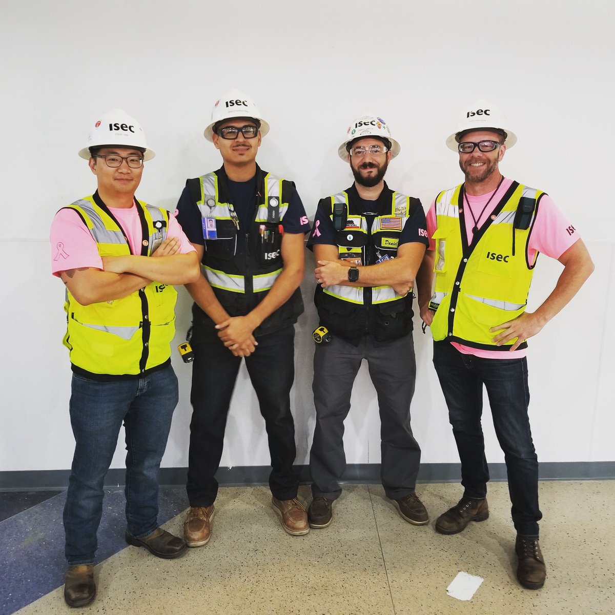 ISECBuilt's tweet photo. Our #isecsocal #lax project team sporting their pink shirts in support of #breastcancerawarenessmonth .
.
.
#ISEC #teamwork #socalconstruction #californiaconstruction #nationalbreastcancerawarenessmonth https://t.co/tN7BlwXebA