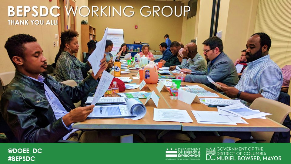DOEE_DC's tweet photo. To the 139 individuals who attended the #BEPSDC Working Group Sessions over the last 4 months— Thank you! Reaching @MayorBowser’s climate resiliency goals is impossible without your hard work and collaboration. Here’s to the District’s #carbonneutral 2050. ♻️💚 https://t.co/RNIpnHuAfS
