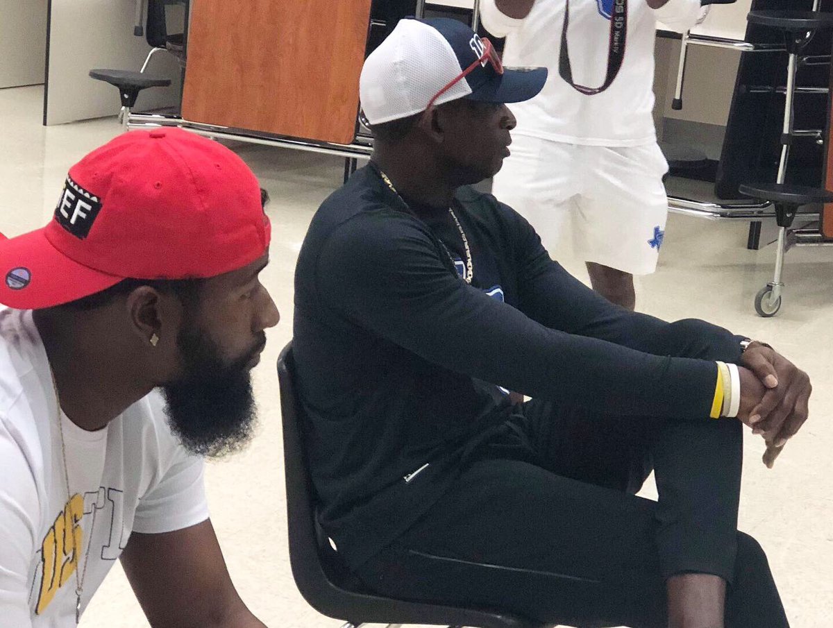 Seating next to <a href="/DeionSanders/">COACH PRIME</a> talking to the kids at <a href="/CrossroadsAlief/">CrossroadsAlief</a> 🍎🍎🍎