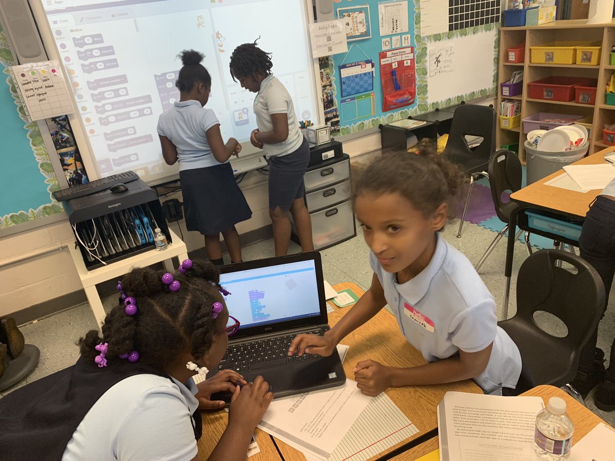 BES2012LLC's tweet photo. Shout-out to @megscallahan for teaching the very first @GirlsWhoCode class at our school this afternoon. @dcpublicschools @DCPSChancellor @OneTechChic @DCPSedTech @MichelleJFoster @ward8edcouncil @sharonabean @mathonthebrain @AlisonW39 @hsewing @SMARTTechTeddy @hsewing https://t.co/BDRkKl7kG4