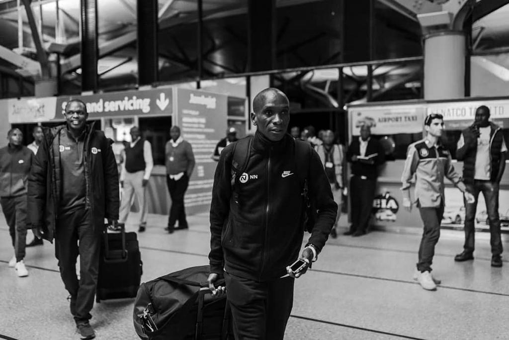 StandardKenya's tweet photo. World marathon record holder Eliud Kipchoge has left the country for the Ineos 1:59 Challenge in Vienna, Austria

Let's share words of encouragement and support 

#KipchogeINEOSChallenge
#INEOS159 https://t.co/vDecPKpNsn