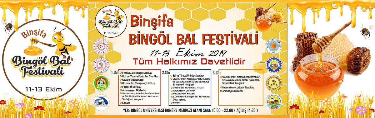 BingolOSB's tweet photo. 11-13 Ekim tarihlerinde gerçekleştirilecek olan Uluslararası Binşifa Bal Festivaline  teşriflerinizden onur duyarız.
@bingolvaliligi @bingol_basin @2023Bingol @bingoltso @BingolYDO @bingolozelidare @bingoledutr @bingolkultur @BingolYDO @BingolVe @BingolOSB @bingol_c @ticilbingol https://t.co/XB5bRBdjGe
