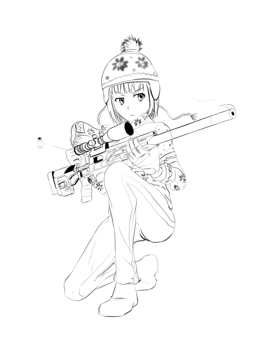 MFI_Foxglove's tweet photo. #miltober Day 7 - Suppressed Weapon. In this case, and integrally suppressed sniper rifle used by Rikou...probably protecting Shiage from enemies or something #indexIII https://t.co/KNIRXydTCN