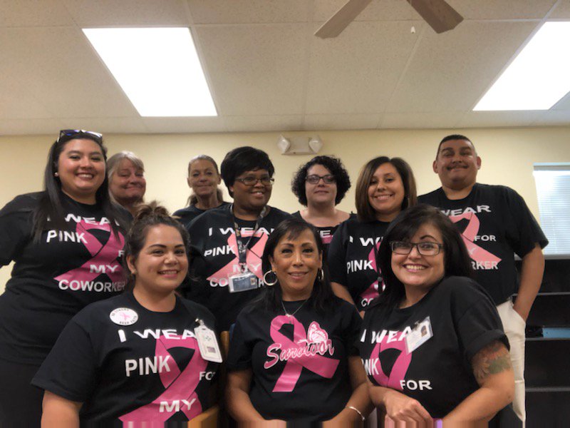 NM_HCA's tweet photo. It’s October and that means it is Breast Cancer Awareness Month.
Who do you wear pink for? Eddy County/Artesia Income Support Division staff wear pink to support their co-worker. #BreastCancerAwareness
#NMHSD #ISD #ThinkPink https://t.co/RUCt8UfAQx