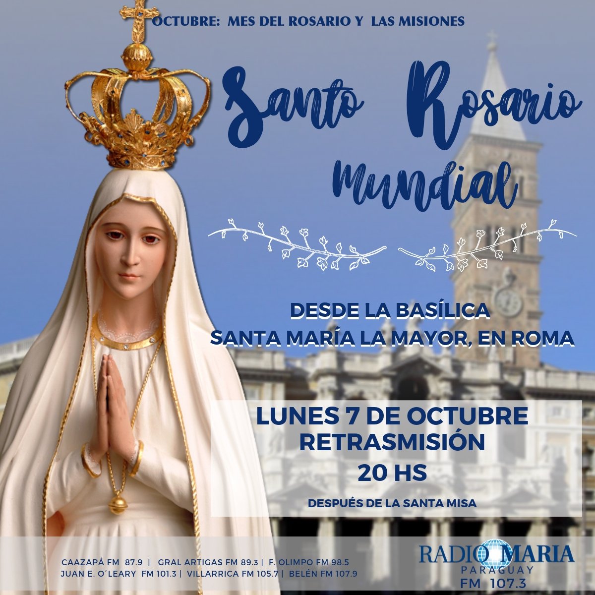 Radio María on Twitter: "Compartimos nuevamente contigo el #SantoRosarioMundial después de la Santa Misa de las 19 hs. ¡Unite en la oración con nosotros! https://t.co/Q7c3R0i6nE https://t.co/hLmCZfyWvq" / Twitter
