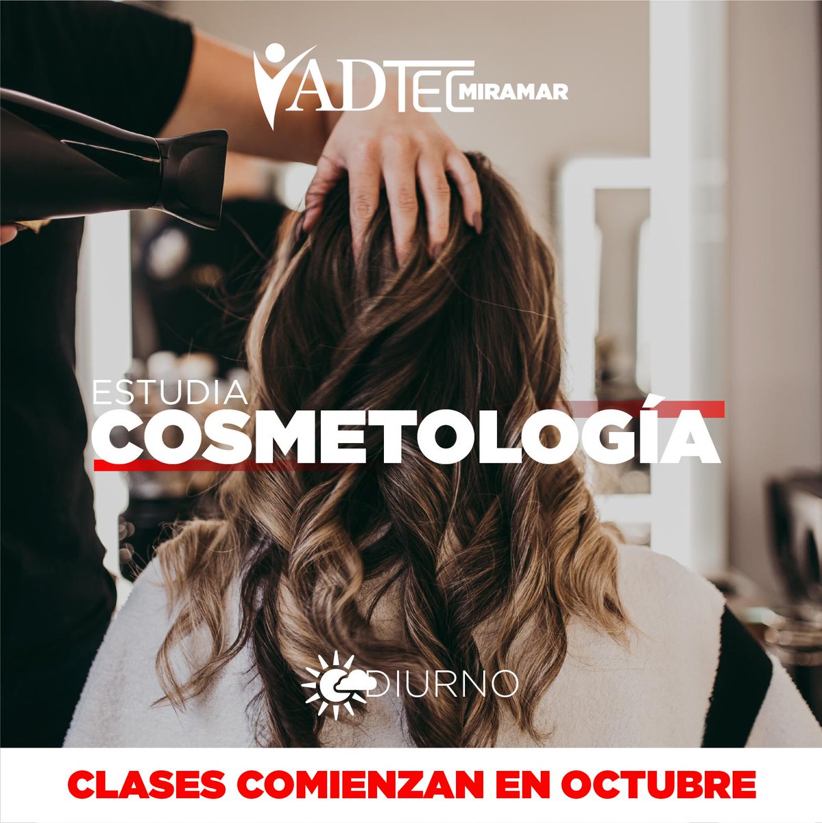 Es tiempo de hacer de lo que amas la profesión de tus sueños, Adtec te prepara como nadie en la industria de la belleza. ¡VEN NO ESPERES MÁS! Definitivamente hay un lugar para ti.
#Cosmetología #ADTEC #Miramar