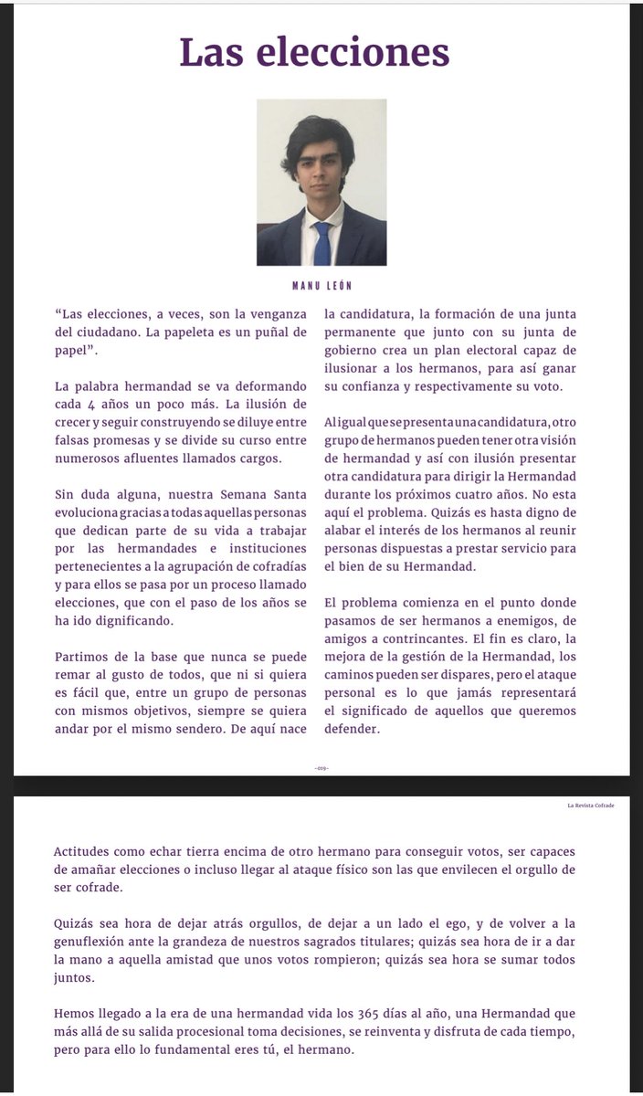 Aquí tenéis mis palabra para el nuevo número de <a href="/Revista_Cofrade/">La Revista Cofrade - Málaga</a>.
Entra por aquí y léela 😜.

Aquí tienes La Revista Cofrade
larevistacofrade.es
