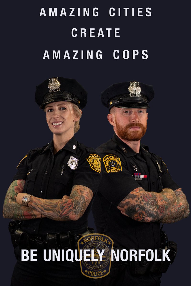 NorfolkPD's tweet photo. "We will no longer allow these personal style choices to impede our hiring practices." - Chief Larry D. Boone 

#NorfolkPD becomes the first agency in #HamptonRoads to allow full beards, tattoos for officers. Read more at https://t.co/g7D3LbaVo1 https://t.co/VDl7iY2AP5