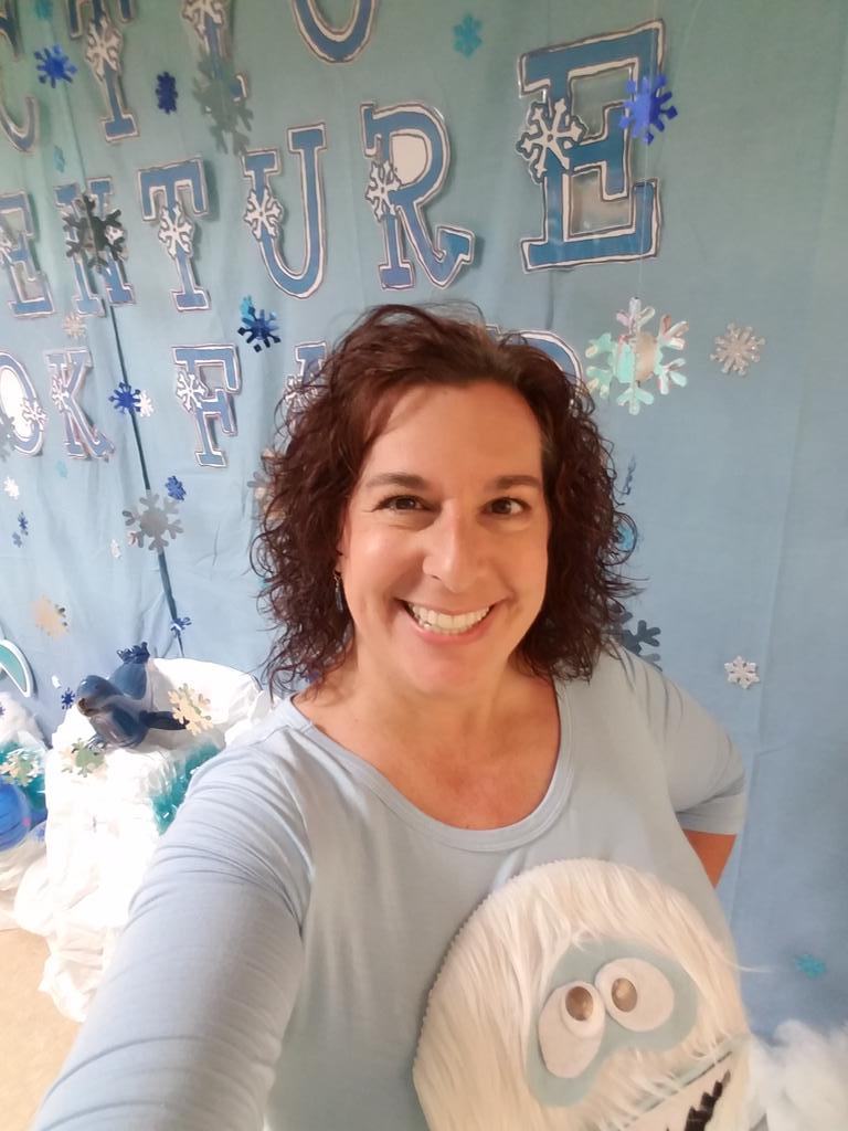 Day 1 of our Arctic Adventure. Spirits are high. Morale is strong.  The anticipation of discovering the elusive Yeti has every member of our expedition on alert. #ArcticAdventure @Scholastic @PoincianaCCPS @CrazyBookLadies #Bookfair #Yeti