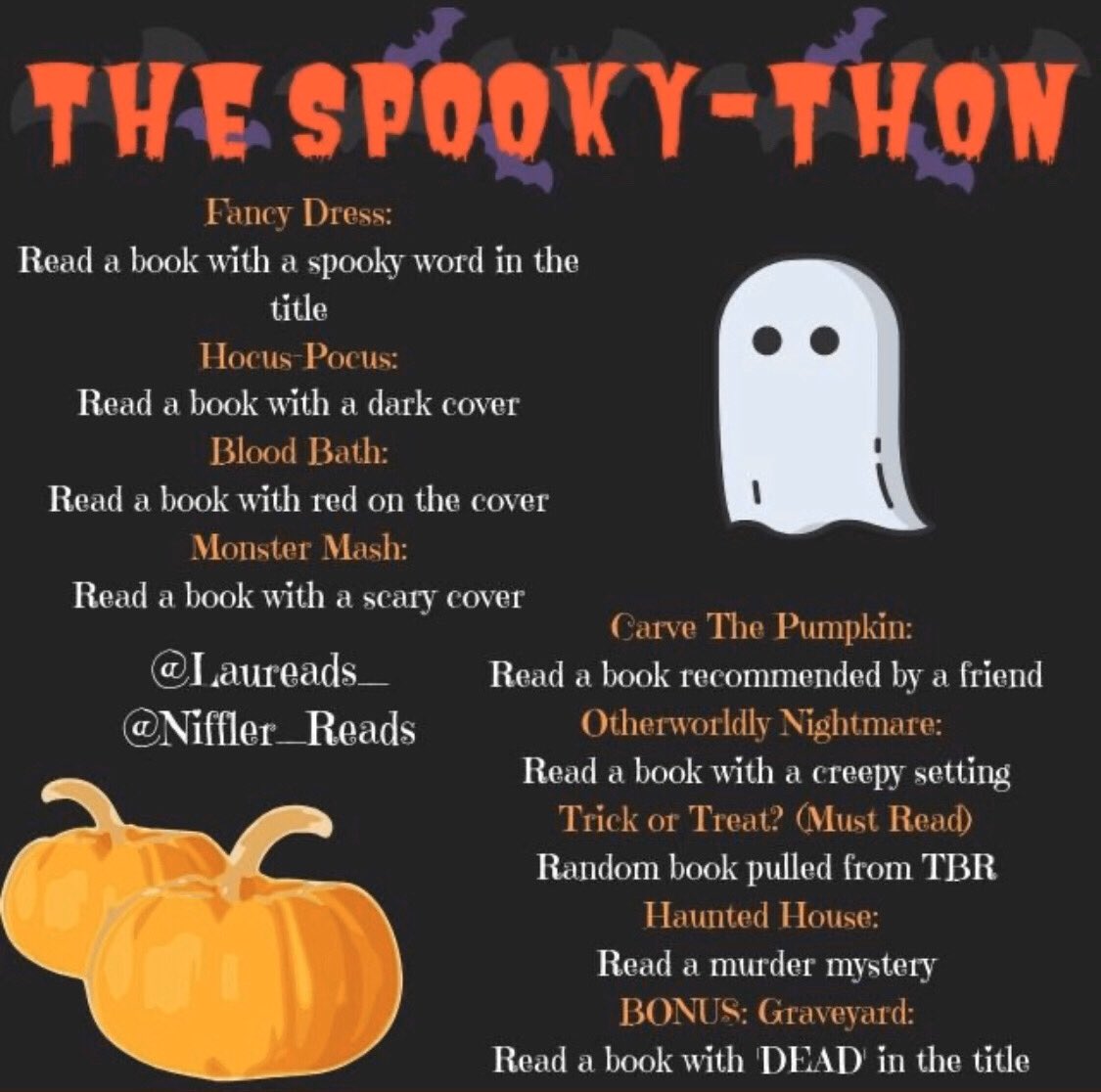 thebeccafowell's tweet photo. And so @SpookyThon has properly begun for me, I’m very determined to complete all 9 books for this readathon 😈🎃 https://t.co/dqxORo2HXe