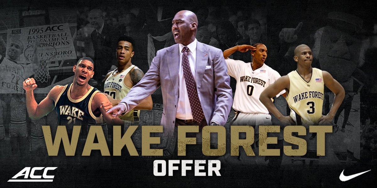 Trey50James's tweet photo. Blessed to receive my first D1 scholarship offer from Wake Forest University! Thank you to Coach Manning and to coach @CoachRexWalters for coming to practice today! https://t.co/zybrW3jlG6