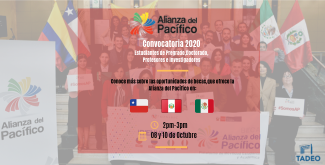 CooperacionUJTL's tweet photo. Recuerda postúlarte por una de las becas que ofrece Alianza del Pacífico, sólo tienes hasta el 15 de octubre para inscribirte.
¡Hazlo ya! #SoyUtadeo https://t.co/7WBl0xBz9z