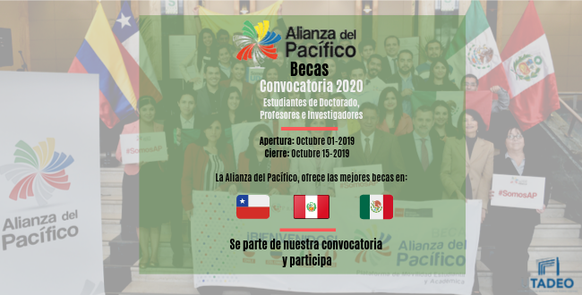 CooperacionUJTL's tweet photo. Recuerda postúlarte por una de las becas que ofrece Alianza del Pacífico, sólo tienes hasta el 15 de octubre para inscribirte.
¡Hazlo ya! #SoyUtadeo https://t.co/7WBl0xBz9z
