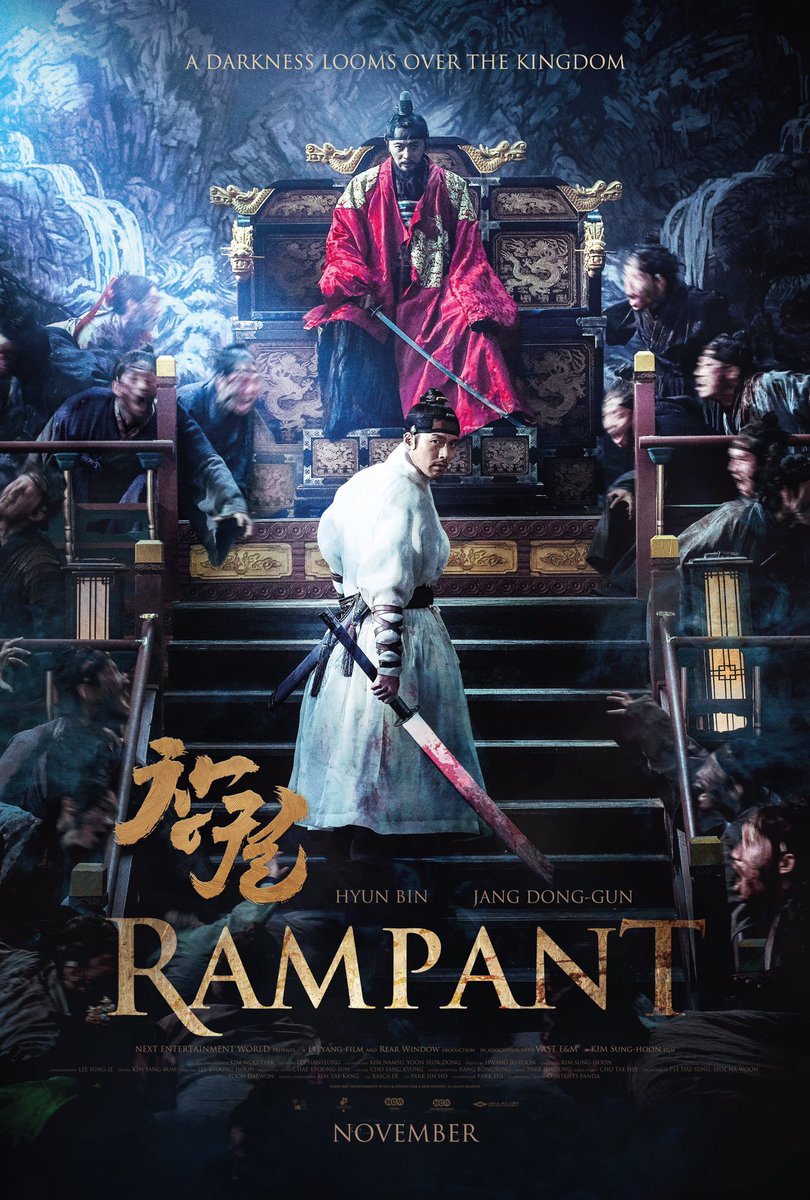 Up next a more recent zombie movie. Coming in at number 8 the Korean kingdom is plagued by the undead in the period horror film RAMPANT.
