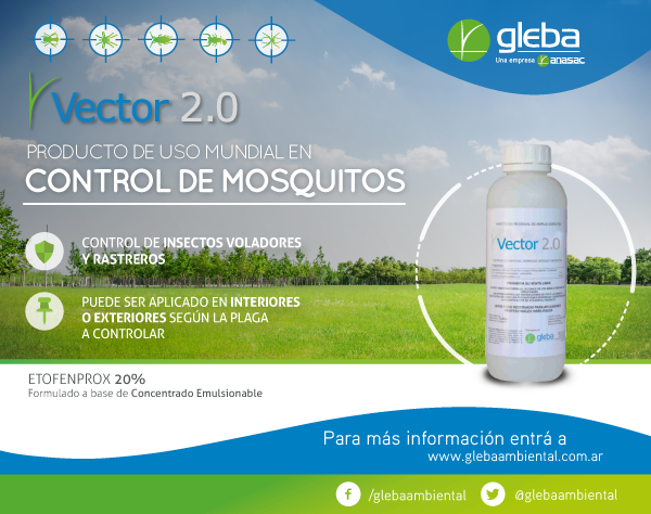 ✅VECTOR
Concentrado Emulsionable.
Producto de uso mundial en Control de Mosquitos Vectores de Enfermedades‼️

➡️MAS INFO: glebaambiental.com.ar

#insecticida #insectos #mosquitos #dengue #moscas #tábanos #avispas #polillas #cucarachas #escorpiones #pulgas #glebaambiental