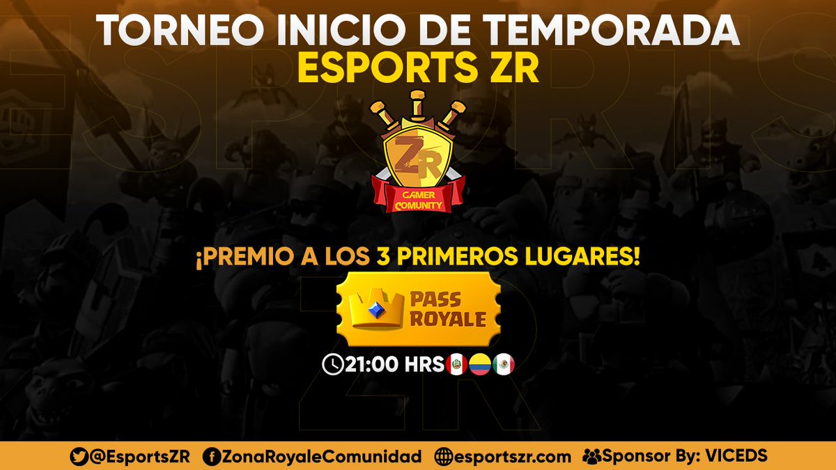 Hoy Gran torneo celebrando la temporada octubre con el nuevo pass!!😉 ¿Y tu como iniciaras esta tempo? Unete a nosotros contamos con: 
- Web
- Equipo Competitivo
- Premios Ladder !
- Torneos

Una agradecimiento a VICEDS Sponsor y Web Master de ZR, a @JCZBGFX por el diseño !