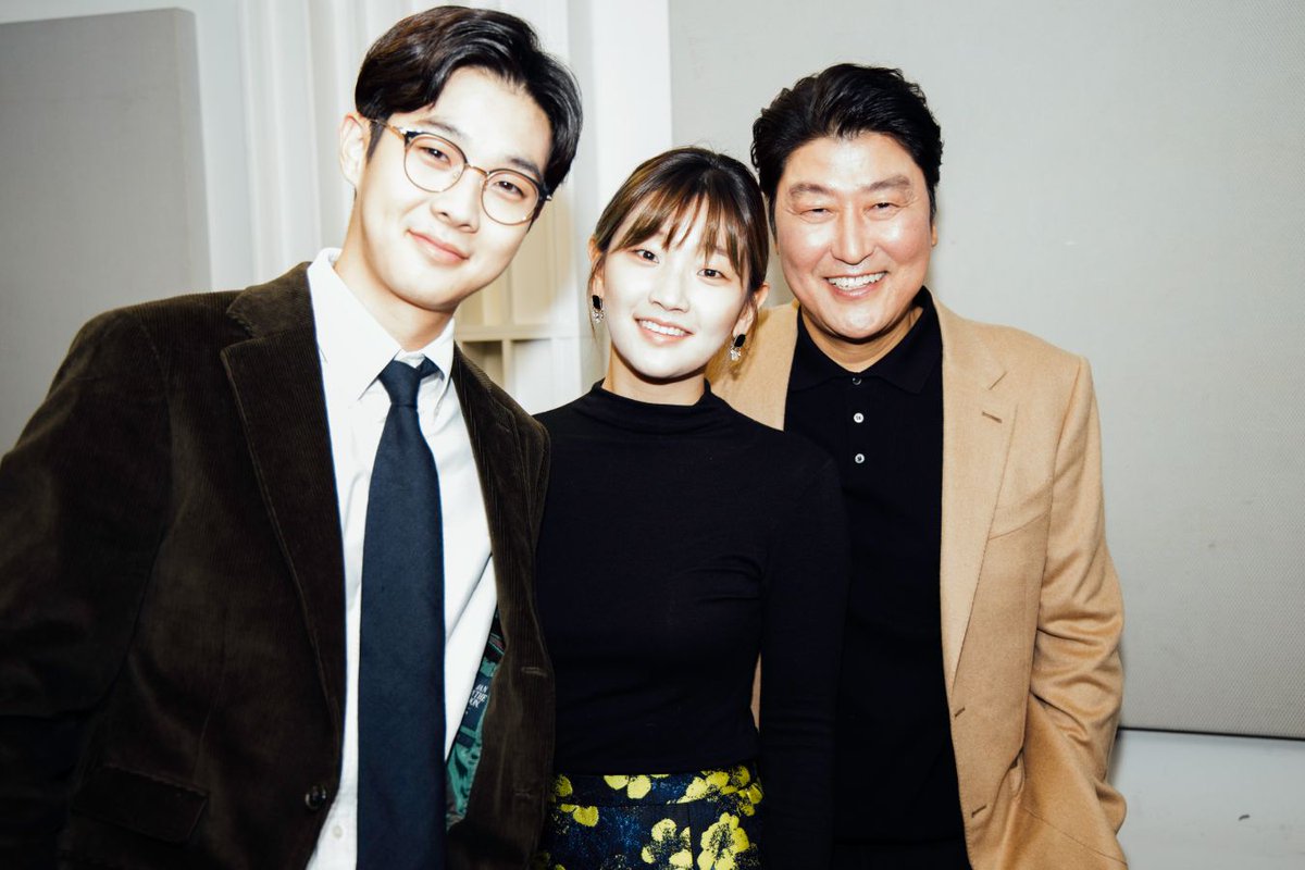 Actor Choi Woo Shik, director Bong Joon-Ho and actor Song Kang-Ho